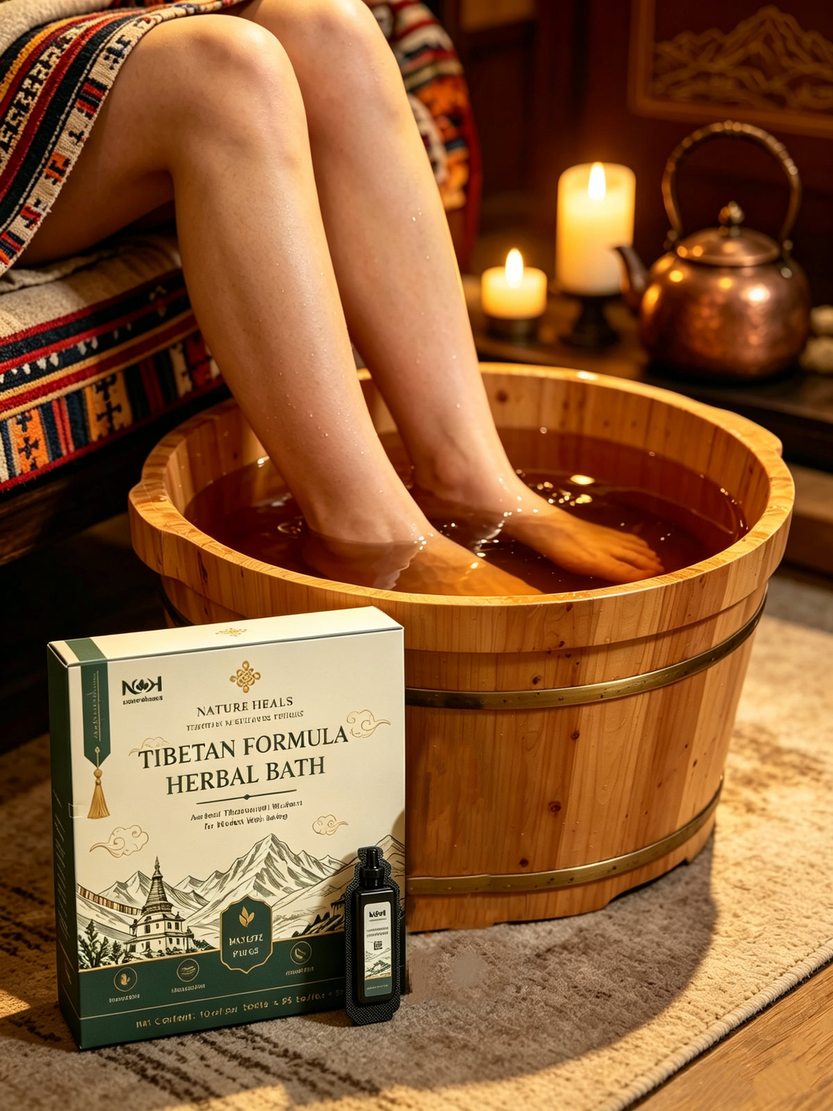 Tibetan Formula Herbal Bath Foot Soak— 4-Stage Body Ritual Dampness
