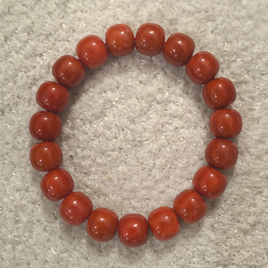 Chinese National Jade Bracelet Red Agate for Fire Energy